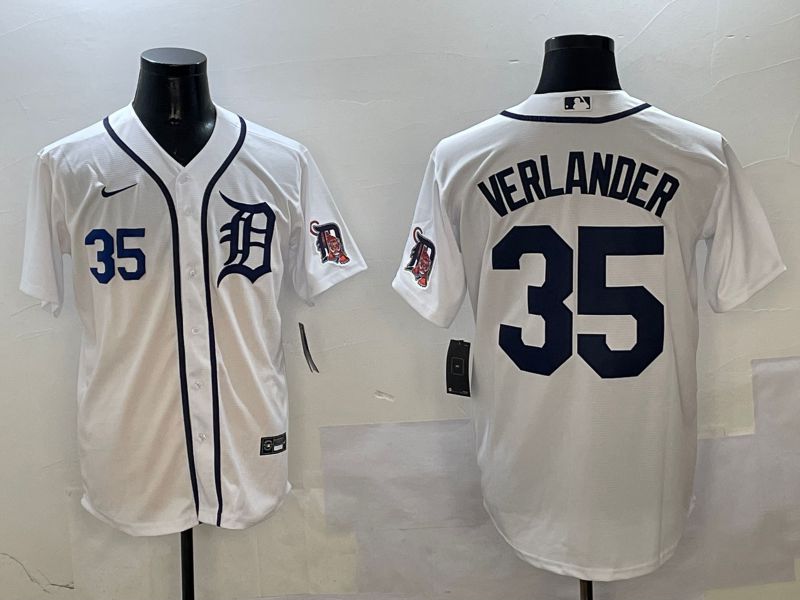 Men Detroit Tigers #35 Verlander White Game 2025 Nike MLB Jersey style 2